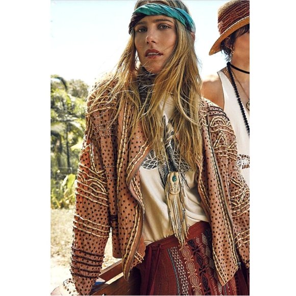 Free People Jackets & Blazers - Free People Janpath Sequin Beaded Boho Jacket